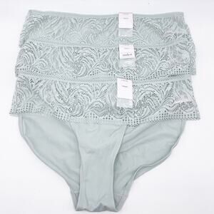 Auden Women's Hipster Underwear Mint Green Lace Lot of 3 Size Large